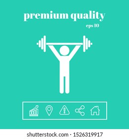 Weightlifting, dumbbell training icon. Graphic elements for your design
