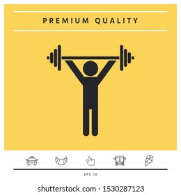 Weightlifting, dumbbell training icon. Graphic elements for your design