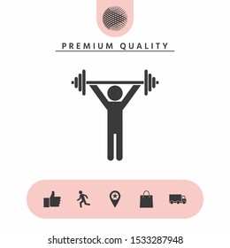 Weightlifting, dumbbell training icon. Graphic elements for your design