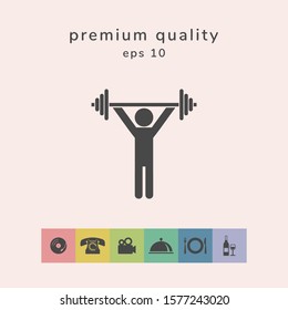 Weightlifting, dumbbell training icon. Graphic elements for your design