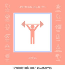 Weightlifting, dumbbell training icon. Graphic elements for your design