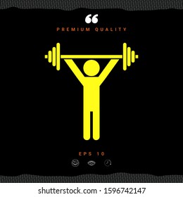 Weightlifting, dumbbell training icon. Graphic elements for your design