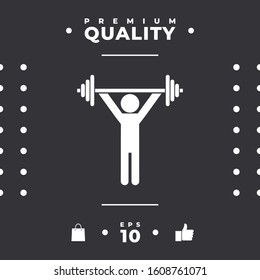 Weightlifting, dumbbell training icon. Graphic elements for your design