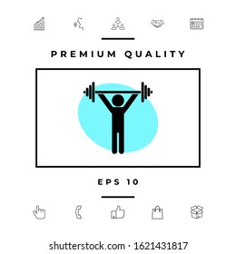 Weightlifting, dumbbell training icon. Graphic elements for your design