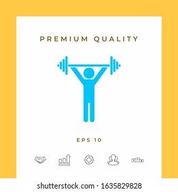 Weightlifting, dumbbell training icon. Graphic elements for your design