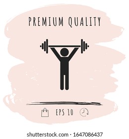 Weightlifting, dumbbell training icon. Graphic elements for your design