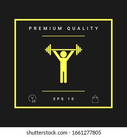 Weightlifting, dumbbell training icon. Graphic elements for your design