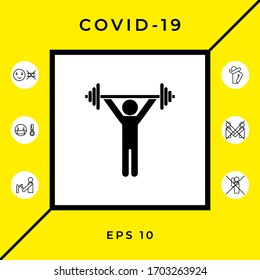 Weightlifting, dumbbell training icon. Graphic elements for your design