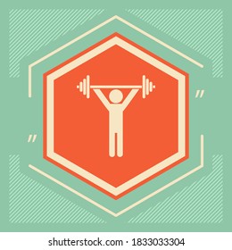 Weightlifting, dumbbell training icon. Graphic elements for your design