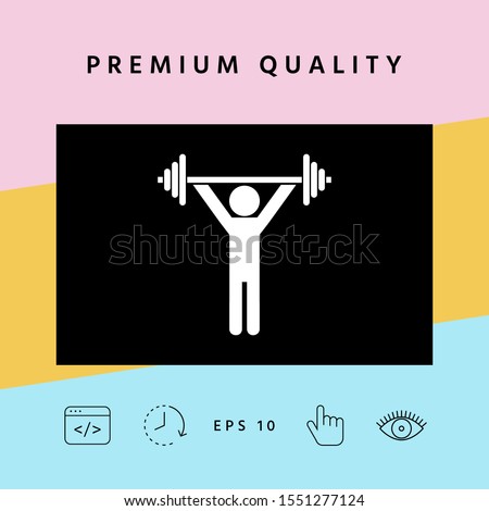 Weightlifting, dumbbell training icon. Graphic elements for your design