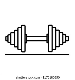Weightlifting and dumbbells. Vector flat outline icon illustration isolated on white background.