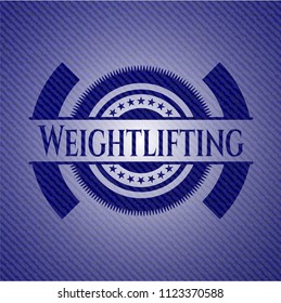 Weightlifting emblem with jean high quality background