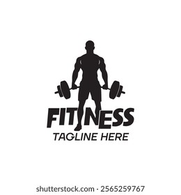 Weightlifting Emblem Vector Logo Design Template