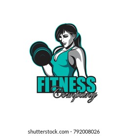 WEIGHTLIFTING FEMALE FITNESS LOGO TEMPLATE