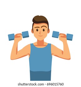 Weight-lifting, Fitness and yoga, healthy lifestyle. 