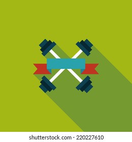 weightlifting flags flat icon with long shadow,eps10