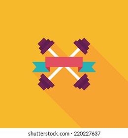 weightlifting flags flat icon with long shadow,eps10