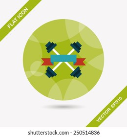 weightlifting flags flat icon with long shadow,eps10