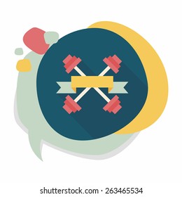 weightlifting flags flat icon with long shadow,eps10