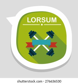 weightlifting flags flat icon with long shadow,eps10