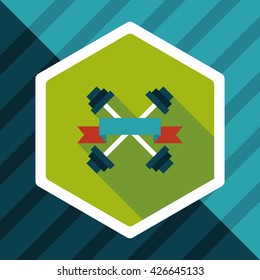 weightlifting flags flat icon with long shadow,eps10