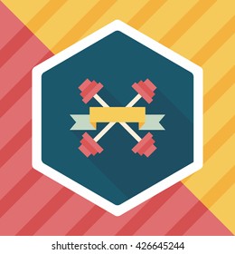 weightlifting flags flat icon with long shadow,eps10