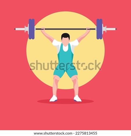 Weightlifting flat design vector, Weightlifting design vector