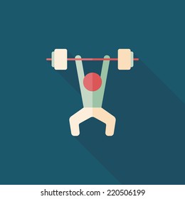 weightlifting flat icon with long shadow,eps10