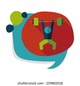 weightlifting flat icon with long shadow,eps10