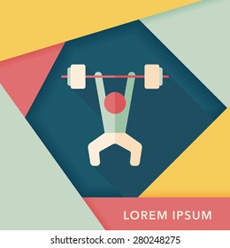 weightlifting flat icon with long shadow,eps10