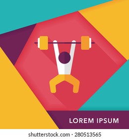 weightlifting flat icon with long shadow,eps10
