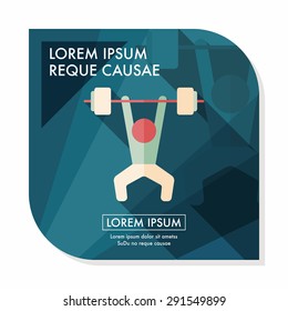 weightlifting flat icon with long shadow,eps10