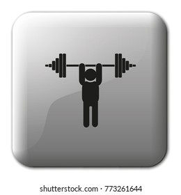 Weightlifting flat vector illustration. Barbell icon.