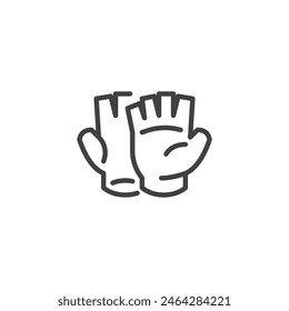 Weightlifting gloves line icon. linear style sign for mobile concept and web design. Protective sport gloves outline vector icon. Symbol, logo illustration. Vector graphics