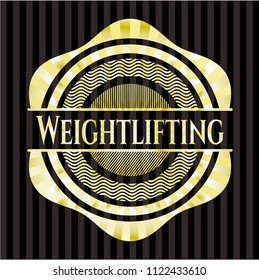 Weightlifting gold badge or emblem