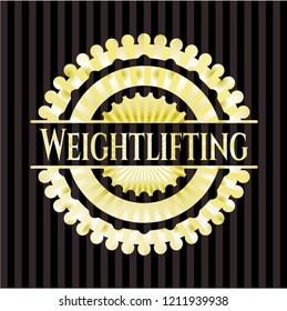 Weightlifting golden emblem