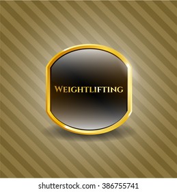 Weightlifting golden emblem