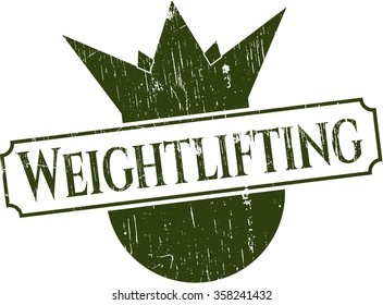 Weightlifting grunge stamp