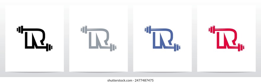 Weightlifting Gym Letter Initial Logo Design R