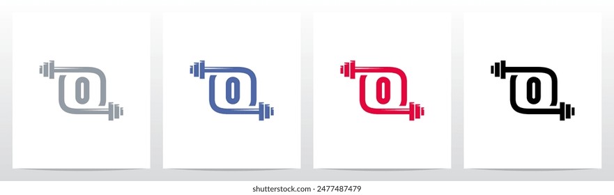 Weightlifting Gym Letter Initial Logo Design O