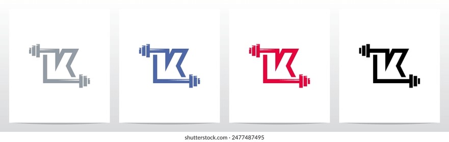 Weightlifting Gym Letter Initial Logo Design K