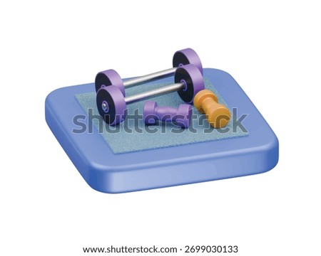  weightlifting icon 3d illustration render