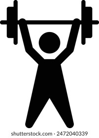 Weightlifting icon, exercise sign, sport icon, gym icon