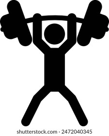 Weightlifting icon, exercise sign, sport icon, gym icon