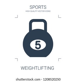 weightlifting icon. high quality filled weightlifting icon on white background. from sports collection flat trendy vector weightlifting symbol. use for web and mobile