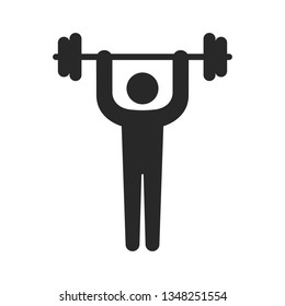 Weightlifting. Icon. Illustration of Fitness Icons, sports and exercise, caring figure and health, vector illustration.