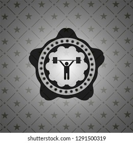 weightlifting icon inside retro style black emblem