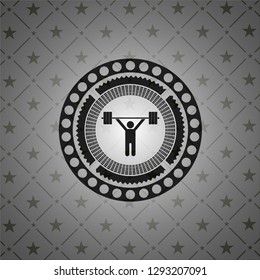 weightlifting icon inside retro style black emblem
