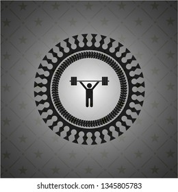 weightlifting icon inside retro style black emblem