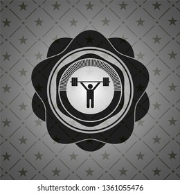 weightlifting icon inside retro style black emblem
